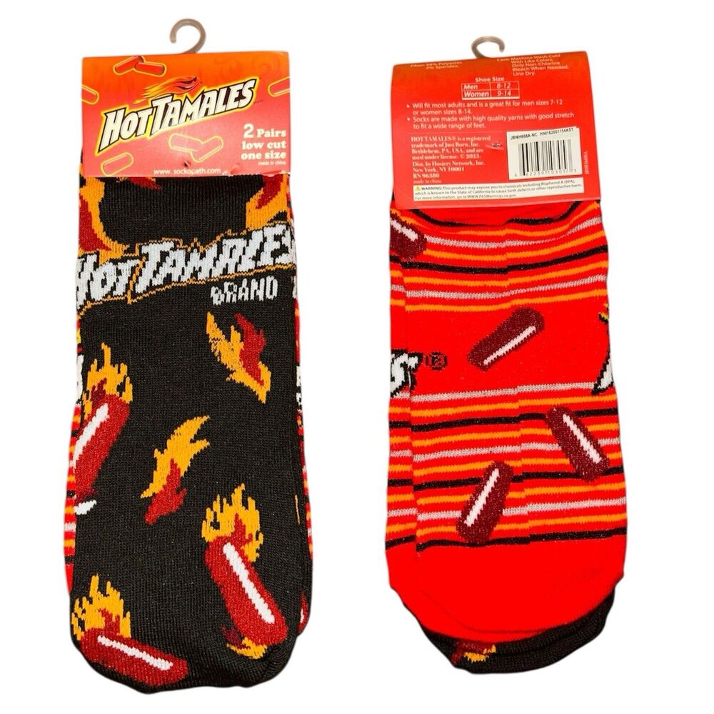 1x Hot Tamales Novelty Fun One Size 1-2Pair Low Cut